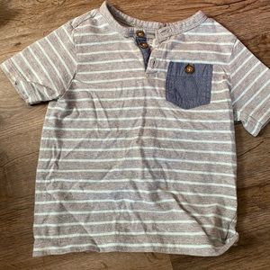 baby gap striped henley pocket tee